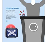 iubfegt 2PCS Game Answer Buzzer, Game Buzzer Alarm Sound Play Button with Light Trivia Quiz Got Talent Buzzer Game Toys