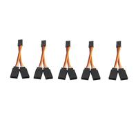 iubfegt 5 Pcs JR/Futaba Style Servo 1 To 2 Y Harness Leads Splitter Cable Male To Female Extension Lead Wire for RC Models 7Cm