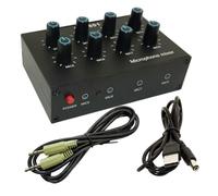 iubfegt -801 Condenser Microphone Expander 8 Channel 3.5mm Microphone Mixer Multi-Channel Input Expander Hub