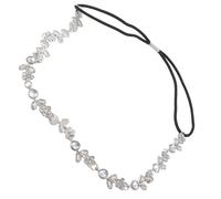 iubfegt Hair Headband Elegant Elastic Headband with Rhinestones Flowers for Women - Silver