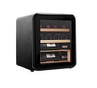 IUBGFTO 12 Bottle Free Standing Wine Refrigerator, Mini Vintage Wine Refrigerator, Home Wine Cellar with Digital Display and UV-Resistant Glass Door,Black
