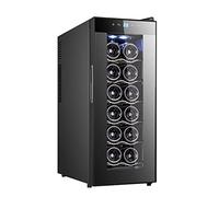 IUBGFTO 12 Bottle Wine Cooler/Cabinet Beverage Refigerator Mini Fridge Small Wine Cellar Soda Beer Counter Top Bar Quiet Operation Compressor Digital Clear Glass Door f (12 Bottles a)