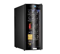 IUBGFTO 12 Bottle Wine Cooler/Cabinet Beverage Refigerator Mini Fridge Small Wine Cellar Soda Beer Counter Top Bar Quiet Operation Compressor Digital Clear Glass Door f (12 Bottles b)