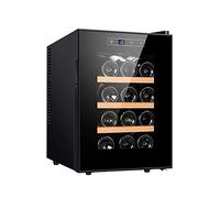 IUBGFTO 12 Bottle Wine Cooler Dual Zone Built in or Freestanding Fridge Wine Refrigerator with Compressor Cooling System Tempered Reversible Glass Door Silent shock absorption