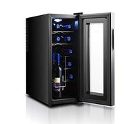 IUBGFTO 12 Bottle Wine Cooler Electronic Thermostat,Touch Panel Digital Temperature Display,Quiet Operation Thermoelectric Wine Fridge Freestanding Small Wine Chiller