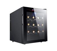 IUBGFTO 16 Bottle Wine Cooler Refrigerator - White/Red Wine Fridge Chiller Countertop Wine Cooler - Freestanding Compact Mini Wine Fridge 16 Bottles W/Digital Control, Glass Door