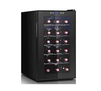 IUBGFTO 18 Bottle Thermoelectric Red and White Wine Cooler, Freestanding Refrigerator with LCD Display Digital Touch Controls, Quiet Operation Thermostat, Double-Layer