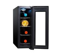 IUBGFTO 4 Bottles Wine Fridge Cooler 11-18℃ Temperature Zone Drink Beverage Refrigerator Glass Door Fits Bedroom Office Kitchen Dining Room