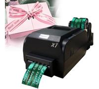IUBGFTO 4 Row Satin Ribbon Printing Machine 200DPI Digital Ribbon Printer, Label Printer Foil Stamping Printing Machine for Gift Wrapping, 12-20mm Width, Supports 50+ Languages
