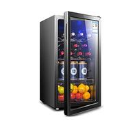 IUBGFTO 95L Compressor Wine Cooler Refrigerator Freestanding Quiet Operation Wine Fridges Cellar Digital Touch Display Finish Auto-Defrost Tempering Glass Door
