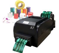 IUBGFTO Satin Ribbon Printer Machine 4 Row Digital Ribbon Printer 200dpi 150 mm/s Label Printer Foil Stamping Printing Machine,12-20mm Width, Supports 50+ Languages for Gift Wrapping