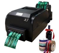 IUBGFTO Satin Ribbon Printer Machine 4 Row Digital Ribbon Printer 200dpi 150 mm/s Label Printer Foil Stamping Printing Machine,12-20mm Width, Supports 50+ Languages for Gift Wrapping