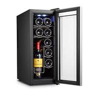 IUBGFTO Small Household Wine Refrigerator, 12 Bottles in Lockers, 8-18 ° Touch Screen Wine Cabinet in Temperature Zone