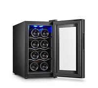 IUBGFTO Small Household Wine Refrigerator, Small Thermostatic Electronic Wine Cabinet with Glass Door, 8-Bottle Capacity, Adjustable Temperature, LED, Touch Screen, Low Noise