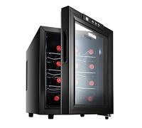 IUBGFTO Wine Cooler Refrigerator,White and Red Wine Fridge Chiller Countertop Wine Cooler,Freestanding Compact Mini Wine Fridge 12 Bottle Capacity, Digital Control