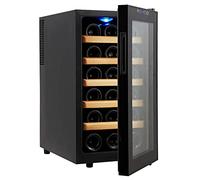 IUBGFTO Wine Cooler Wine Fridge for 18 Bottles Small Wine Refrigerator with Glass Door and Concealed Handle Freestanding Wine Chiller for Home Office Kitchen and Bar