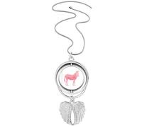 IUCN Endangered Animals Red Pinto Pendant Angel Wings Rotating Necklace Jewelry