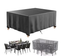 IUCUHE Garden Furniture Covers Waterproof 145x145x95cm/LxWxH Outdoor Furniture Covers,Patio Outdoor Table Cover,Windproof,for Patio Table, Chair, Rattan Sofa, Garden, Rectangular Cube/Square