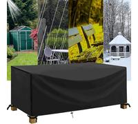 IUCUHE Garden Furniture Covers,Waterproof Rain Covers Outdoor,for Rattan Garden Table Chair Sofa,Windproof Anti-UV Rectangular Patio Furniture Cover 130x65x35cm/Length X Width X Heigh Black
