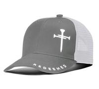 iudam Christian Hats for Men Women with Gift Box, Embroidered Three Nails Cross Baseball Caps, Adjustable Mesh Outdoor Hat, Gray, One Size