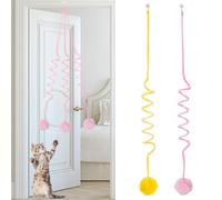 IUFDGHN Hanging Door Cat Plush Toy Trailer Toy Retractable Cat Toy Interactive Coral Reef Toy With Bell Indoor Cat Kitten Hunting Workout