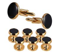 iufvbgxdh 8Pack Men's Cufflinks and Studs Set Luxurious Tuxedo Shirts Wedding Business Party Accessories (Gold)