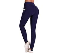 IUGA Gym Leggings for Women, High Waist Yoga Pants for Women Workout Running Leggings with Pockets Yoga Leggings Dark Blue