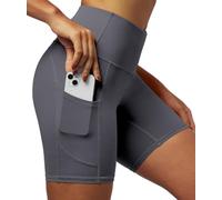 IUGA Gym Shorts for Women High Waisted Tummy Control Cycling Shorts Women with Pockets Workout Sport Yoga Running Shorts Gray