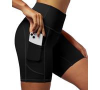 IUGA Gym Shorts for Women High Waisted Tummy Control Cycling Shorts Women with Pockets Workout Sport Yoga Running Shorts Black