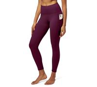 IUGA High Waist Yoga Pants with Pockets, Gym Leggings for Women Tummy Control, Workout Leggings for Women 4 Way Stretch Wine