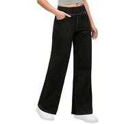 IUGA Wide Leg Jeans for Women,High Waisted Tummy Control Baggy Jeans | 4 Pockets, Soft Stretch Denim Comfort, No Zipper, Petite/Regular, Pull On Tummy Control,Baggy, Casual, Elastic Waist