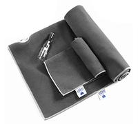 IUGA Yoga Towel Extra Thick Hot Yoga Towel + Hand Towel 2 in 1 Set, Corner Pockets Design to Prevent Bunching, 100% Microfiber -Non Slip, Super Absorbent and Quick Dry, (UK-Gray)