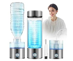 IUHFSIFS 3 in 1 4.0 Upgrade Hydrogen Water Bottle【0 Chlorine & 0 Ozone & 0 Heavy Metals】【 Hydrogen Content 3000PPB】Hydrogen Water Bottle with Hydrogen Absorption Device, 2 Brush