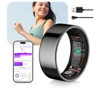 IUHFSIFS Smart Ring 5th Gen【Industry No.1 - 0 Measurement Error】& Sports Specific Smart Ring for Women Men Sleeping, Heart Rate, SpO2, 200 Modes for Android IOS Black 10#