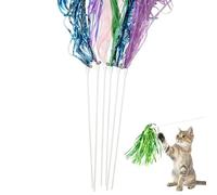 IUHKBH Cat Wands, 6 PCS Pretty Cat Teaser with Bell Interactive Kitten Toy, Hour of Entertainment, Safe for Your Kitty