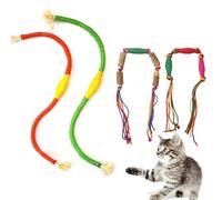 IUHKBH Silvervine Sticks for Cats, 4 PCS Colorful Chew Ropes with Refillable Natural Catnip Bag for Teeth Cleaning Interactive Cat Catnip Toys for Indoor Cats, Kitten Teething Toys for All Breeds