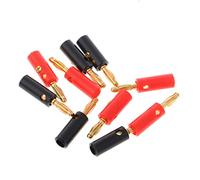 Iuhtrb 10 Pcs 4mm Gold Plated O Wire Cable Screw Banana Plug Connector Adap Connector Cap Cover Protector Plug Adapter Socket Coaxial Cable Cord Solder Bulkhead Panel Press Terminal