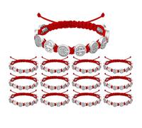 Iuhtrb 12 Pcs Benedictines Medals Wristbands Spiritual Bracelets Handwoven Bangles Unisex Adjustable Wristchains Jewelry Catholic Bracelets