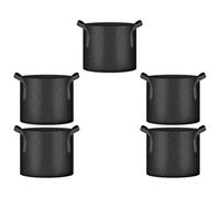 Iuhtrb 5Pcs Breathable Garden Grow Bags For Vegetables Flowers 3/5/7/10 Gallon Capacity Reusable Plant Bag With Handles Nonwoven Fabric Planter