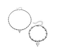 Iuhtrb Beaded Necklace And Matching Set Handmade Accessories With Love Heart Pendant Stylish Women Accessories