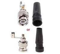 Iuhtrb BNC Male Plug No Solder Zinc Alloy BNC Male Connector For Repair Banana Cable Connector Plug Screw Solder Bucket Adapter Socket Cord Pigtail Cable Bulkhead Panel Female Router