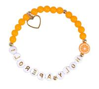 Iuhtrb Citrus Junos Slices Bead Letter Charm Bracelets Adjustable Summers Party Jewelry Including Gift Card Golden & White Beaded