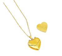 Iuhtrb Customizable Love Heart Locket Necklace Secret Message Pendant Choker Adjustable Length Clavicle Chain Women Jewelry Valentines Day Gift