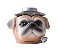 Iuhtrb Decorative Dog Themed Ashtray With Windproof Lid Creative Hat Animal Figurine Ashes Holder For Smokers Home Accessories