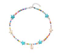 Iuhtrb Elegant Layer Shell Necklace For Beach Outings And Everyday Fashion Statement Pieces With Adjustable Beaded Chain Beach Jewelry