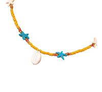 Iuhtrb Elegant Layer Shell Necklace For Beach Outings And Everyday Fashion Statement Pieces With Adjustable Beaded Chain Beach Jewelry
