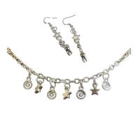 Iuhtrb Fashionable Charm Pendant With Adjustable Chain Necklace And Earring Set Acrylics Alloy Fashion Jewelry For Women