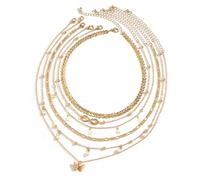 Iuhtrb Fashionable Women Necklace Set Butterfly Pendant Layered Neckchain Ornament Trendy Accessories Elegant Her Star Charm Necklace