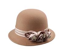 Iuhtrb Fedoras Hat For Adult Women Fashion Flower Bowler Hat Wool Cloche Cosplay Costume 20S Flapper Dome Winter Party