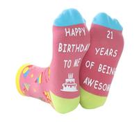 Iuhtrb Happy 18th To 21st Birthday Socks Novelty Funny Blessing Letters Party For Women And Men Teens Festival Hosiery Birthday Party